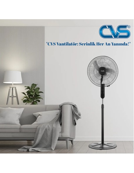 CVS DN-91032 Uzaktan Kumandalı 18” Ayaklı Vantilatör – Sessiz, 3 Kademeli, Zaman Ayarlı Fan CVS DN-91032 Uzaktan Kumandalı 18” Ayaklı Vantilatör – Sessiz, 3 Kademeli, Zaman Ayarlı Fan